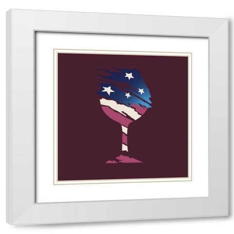 Flag Glass White Modern Wood Framed Art Print with Double Matting by Baldwin, Jim