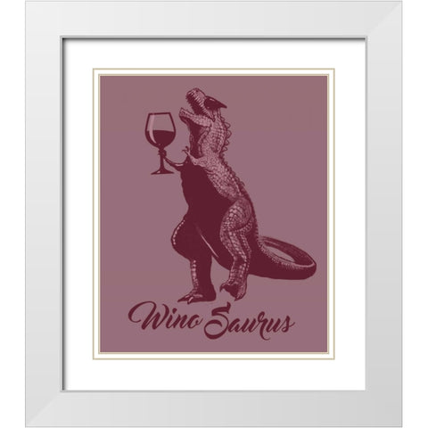 WinoSaurus White Modern Wood Framed Art Print with Double Matting by Baldwin, Jim