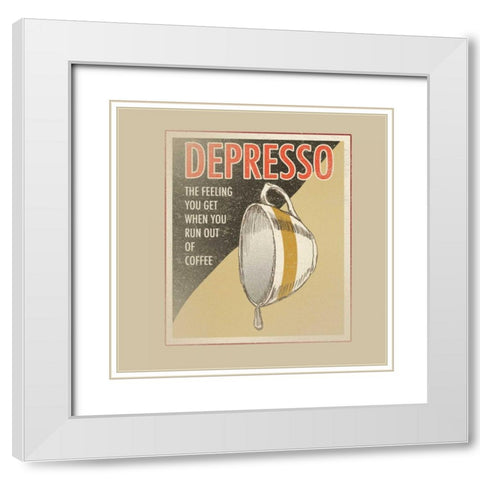 Depresso White Modern Wood Framed Art Print with Double Matting by Baldwin, Jim