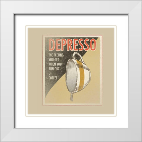 Depresso White Modern Wood Framed Art Print with Double Matting by Baldwin, Jim