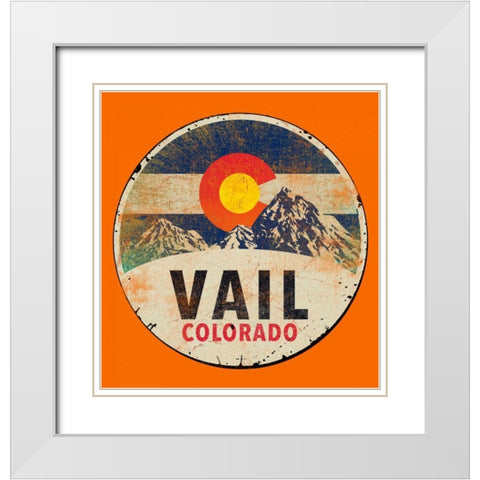 Vail White Modern Wood Framed Art Print with Double Matting by Baldwin, Jim