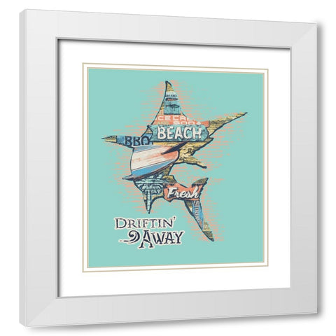 Marlin White Modern Wood Framed Art Print with Double Matting by Baldwin, Jim