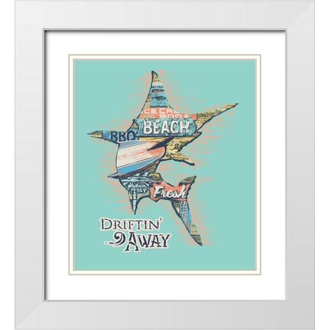 Marlin White Modern Wood Framed Art Print with Double Matting by Baldwin, Jim