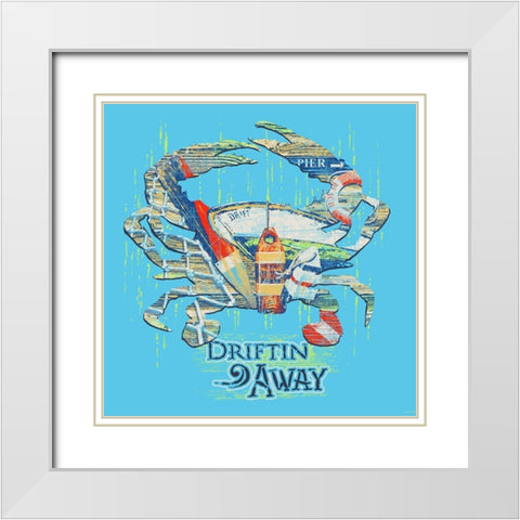 Crab White Modern Wood Framed Art Print with Double Matting by Baldwin, Jim