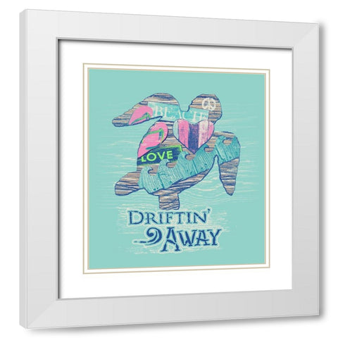 Turtle White Modern Wood Framed Art Print with Double Matting by Baldwin, Jim