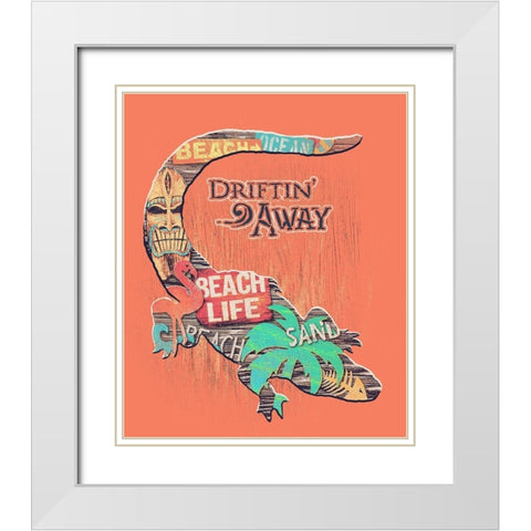 Gator White Modern Wood Framed Art Print with Double Matting by Baldwin, Jim