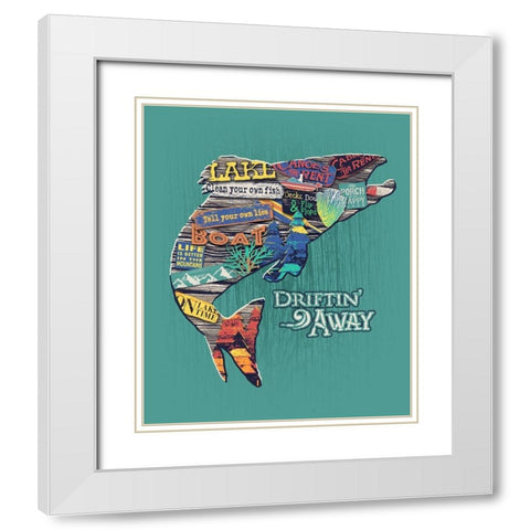 Trout White Modern Wood Framed Art Print with Double Matting by Baldwin, Jim