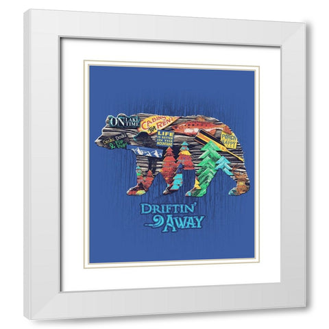 Bear White Modern Wood Framed Art Print with Double Matting by Baldwin, Jim