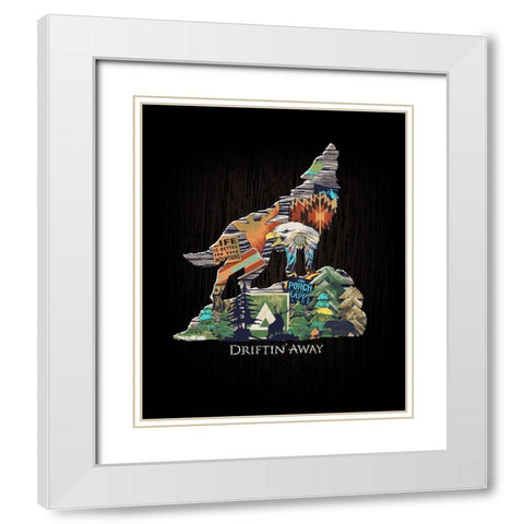 Wolf White Modern Wood Framed Art Print with Double Matting by Baldwin, Jim