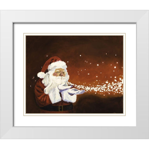 Santa Magic White Modern Wood Framed Art Print with Double Matting by Rideout, Candy