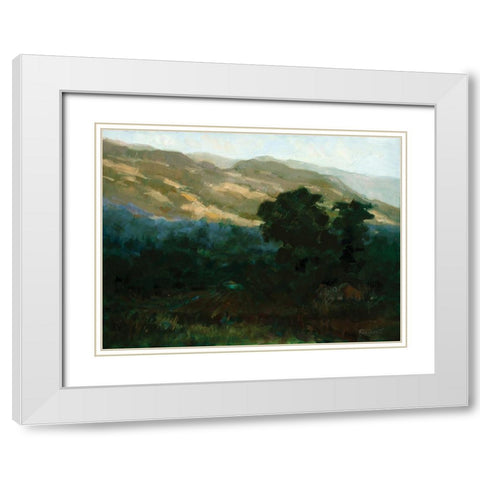 Mountain View White Modern Wood Framed Art Print with Double Matting by Candy Rideout