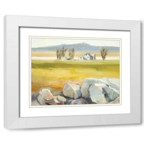 Calm Surrender White Modern Wood Framed Art Print with Double Matting by Candy Rideout