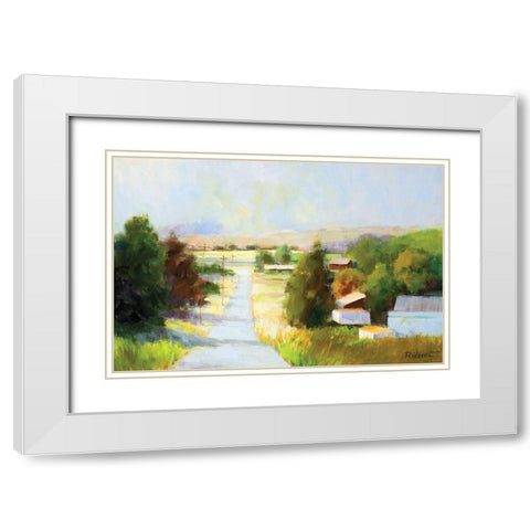 Old Town White Modern Wood Framed Art Print with Double Matting by Candy Rideout