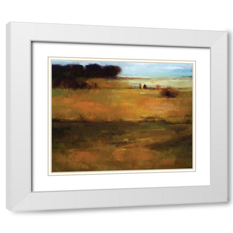 Fall View White Modern Wood Framed Art Print with Double Matting by Candy Rideout