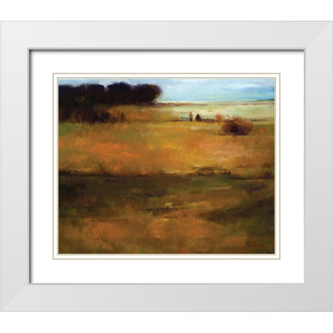 Fall View White Modern Wood Framed Art Print with Double Matting by Candy Rideout