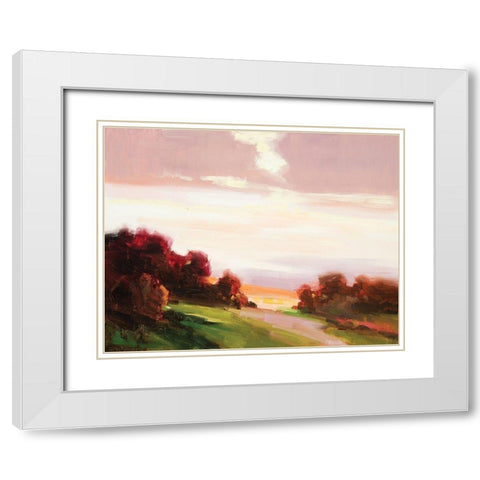 Pink Delight White Modern Wood Framed Art Print with Double Matting by Candy Rideout