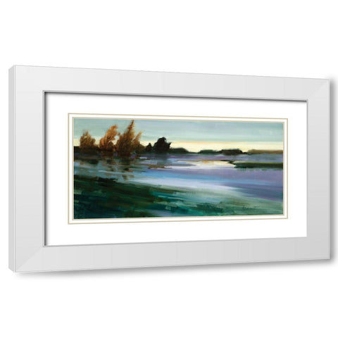 River in View White Modern Wood Framed Art Print with Double Matting by Candy Rideout