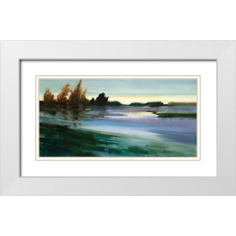 River in View White Modern Wood Framed Art Print with Double Matting by Candy Rideout