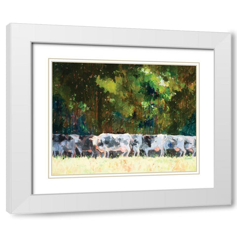 The Herd White Modern Wood Framed Art Print with Double Matting by Candy Rideout