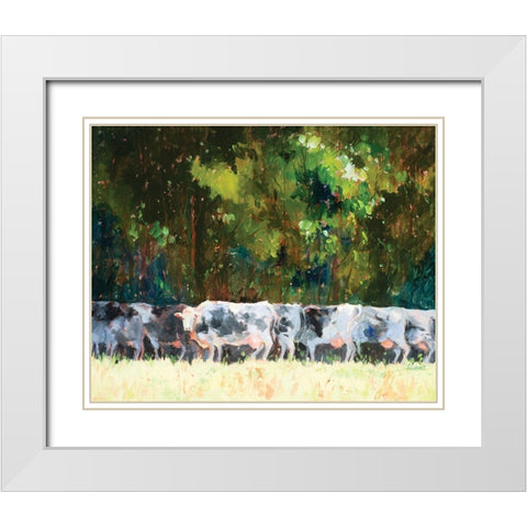 The Herd White Modern Wood Framed Art Print with Double Matting by Candy Rideout
