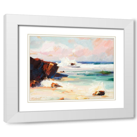 Beach Time White Modern Wood Framed Art Print with Double Matting by Candy Rideout