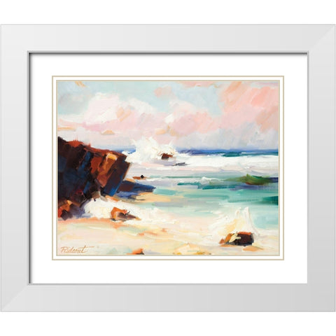 Beach Time White Modern Wood Framed Art Print with Double Matting by Candy Rideout