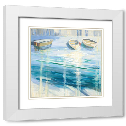 Three is a Crowd White Modern Wood Framed Art Print with Double Matting by Candy Rideout