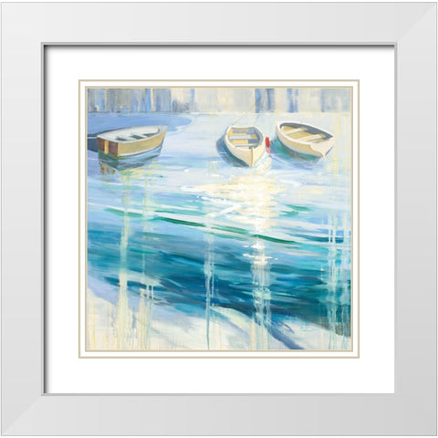 Three is a Crowd White Modern Wood Framed Art Print with Double Matting by Candy Rideout