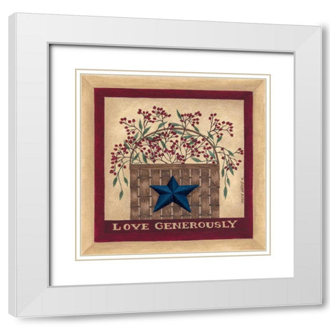 Love Generously White Modern Wood Framed Art Print with Double Matting by Shamp, Cindy