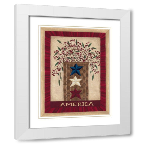 America White Modern Wood Framed Art Print with Double Matting by Shamp, Cindy