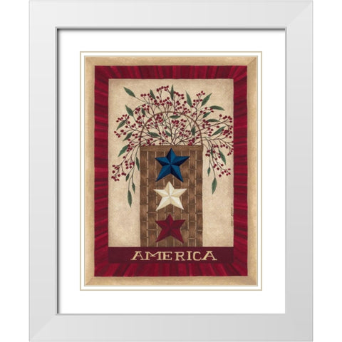 America White Modern Wood Framed Art Print with Double Matting by Shamp, Cindy