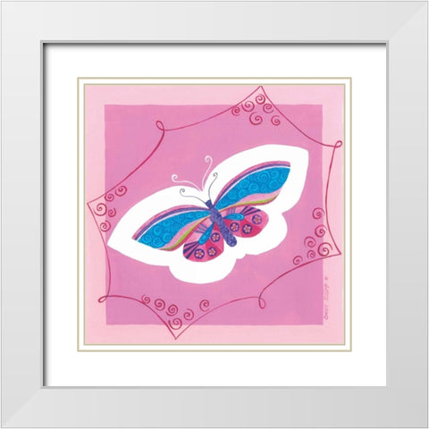 Butterfly I White Modern Wood Framed Art Print with Double Matting by Shamp, Cindy