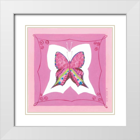 Butterfly IV White Modern Wood Framed Art Print with Double Matting by Shamp, Cindy