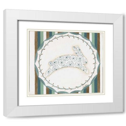 Easter Rabbit III White Modern Wood Framed Art Print with Double Matting by Shamp, Cindy