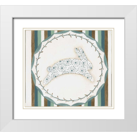 Easter Rabbit III White Modern Wood Framed Art Print with Double Matting by Shamp, Cindy