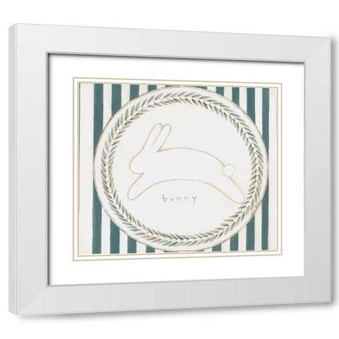 Easter Rabbit IV White Modern Wood Framed Art Print with Double Matting by Shamp, Cindy