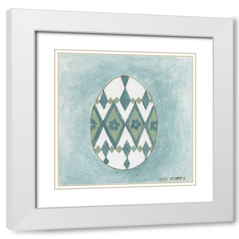 Easter Egg White Modern Wood Framed Art Print with Double Matting by Shamp, Cindy