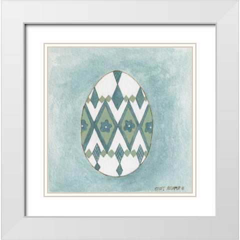 Easter Egg White Modern Wood Framed Art Print with Double Matting by Shamp, Cindy