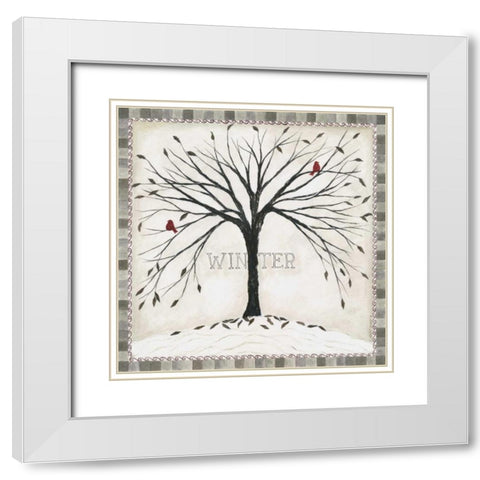 Winter White Modern Wood Framed Art Print with Double Matting by Shamp, Cindy