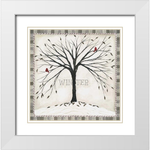 Winter White Modern Wood Framed Art Print with Double Matting by Shamp, Cindy