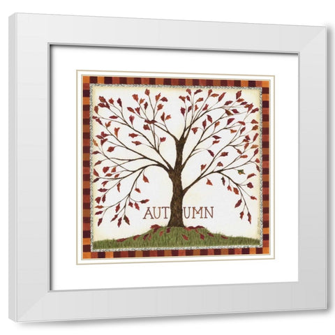 Autumn White Modern Wood Framed Art Print with Double Matting by Shamp, Cindy