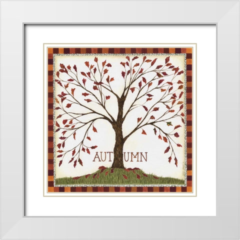 Autumn White Modern Wood Framed Art Print with Double Matting by Shamp, Cindy