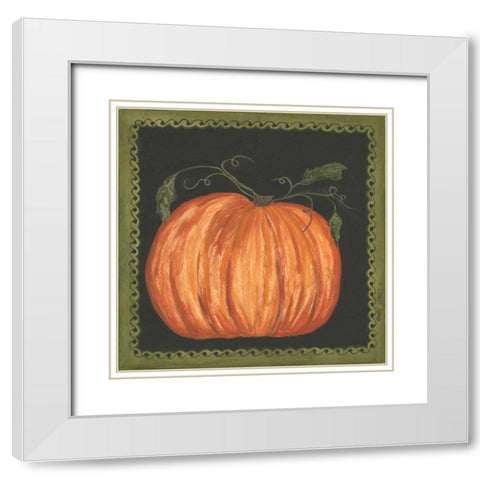 Pumpkin White Modern Wood Framed Art Print with Double Matting by Shamp, Cindy
