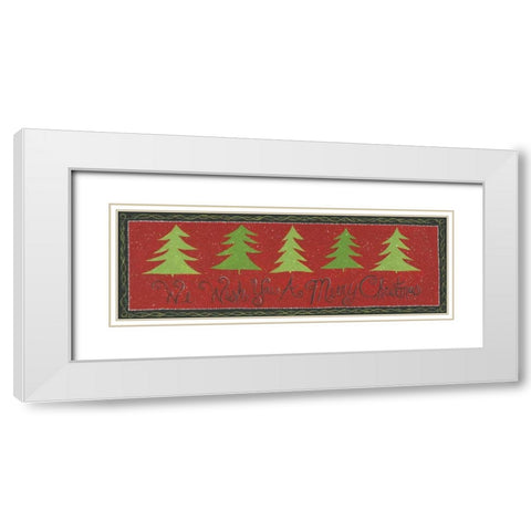 Wish You a Merry Christmas White Modern Wood Framed Art Print with Double Matting by Shamp, Cindy