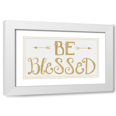 Be Blessed White Modern Wood Framed Art Print with Double Matting by Shamp, Cindy