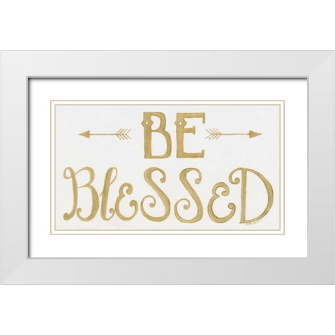Be Blessed White Modern Wood Framed Art Print with Double Matting by Shamp, Cindy