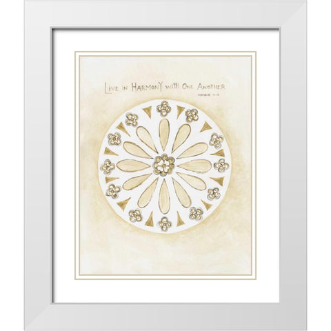 Harmony White Modern Wood Framed Art Print with Double Matting by Shamp, Cindy