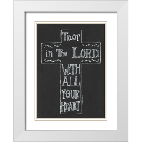 Trust in the Lord White Modern Wood Framed Art Print with Double Matting by Shamp, Cindy