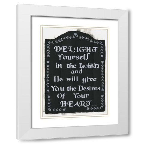 Delight Yourself White Modern Wood Framed Art Print with Double Matting by Shamp, Cindy