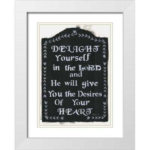 Delight Yourself White Modern Wood Framed Art Print with Double Matting by Shamp, Cindy